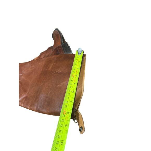 FRYE BACK ZIP BROWN DISTRESSED LEATHER RIDING boot size 10B - Picture 9 of 10